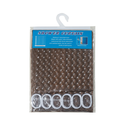 Шторка 3D для ванной комнаты Kornel 180х180 см Коричневый Шторка 3D для ванной комнаты Kornel 180х180 см Коричневый