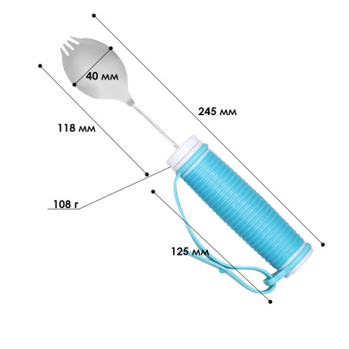 Столовый набор для людей с тремором или артритом с фиксатором Lesko 2 в 1 STSE-018-1 245 мм Голубой (10976-58256) Столовый набор для людей с тремором или артритом с фиксатором Lesko 2 в 1 STSE-018-1 245 мм Голубой (10976-58256)