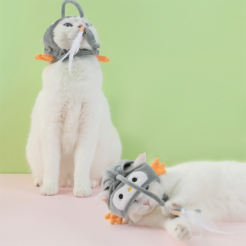 Игрушка-шапочка Lesko DT-569 Gray Penguin для кошек Игрушка-шапочка Lesko DT-569 Gray Penguin для кошек