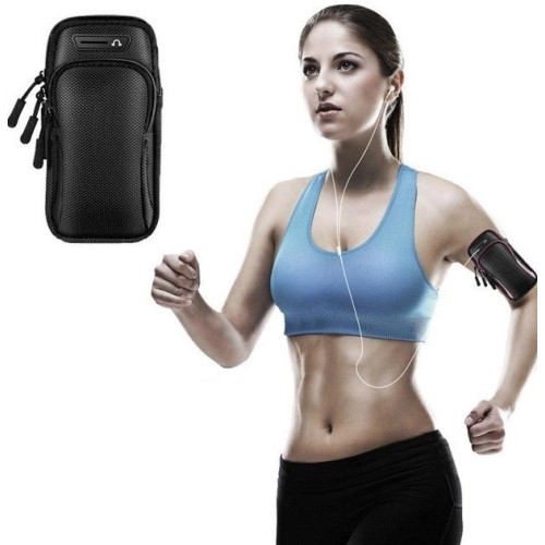 Сумка-чехол на руку для бега CWa с 2 карманами 17х9.5 см Черная (K2380580) Сумка-чехол на руку для бега CWa с 2 карманами 17х9.5 см Черная (K2380580)