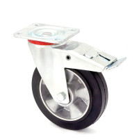 Колесо поворотное KAMA с тормозом серия 17 STANDART 160 мм (1704-ST-160-B)