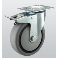 Колесо поворотное SNB с крепежной панелью и тормозом 80 мм (3204-ST-080-R)