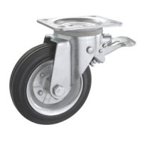 Колесо поворотное SNB PROFI с крепёжной панелью и тормозом 160 мм (1404-PF-160-R)