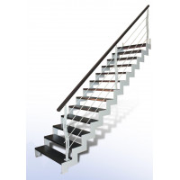 Маршевая лестница ZETAX бук на металлическом каркасе