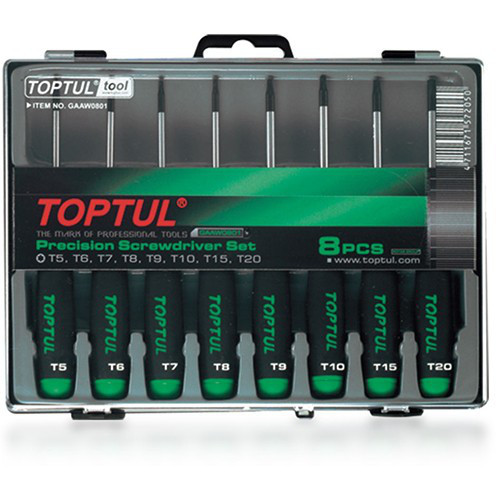Набор отверток для точных работ TOPTUL (T5-T20) 8ед. GAAW0801 Набор отверток для точных работ TOPTUL (T5-T20) 8ед. GAAW0801