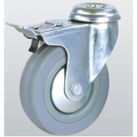 Аппаратное колесо SNB поворотное с отверстием и тормозом 75 мм (3006-S-075-P)