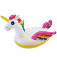 Плотик надувной детский Intex Единорог 201x140см Разноцветный (57561)