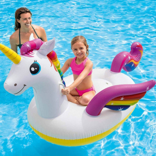 Плотик надувной детский Intex Единорог 201x140см Разноцветный (57561) Плотик надувной детский Intex Единорог 201x140см Разноцветный (57561)