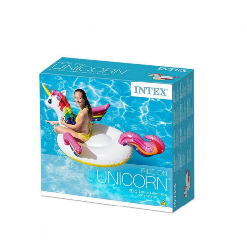 Плотик надувной детский Intex Единорог 201x140см Разноцветный (57561) Плотик надувной детский Intex Единорог 201x140см Разноцветный (57561)