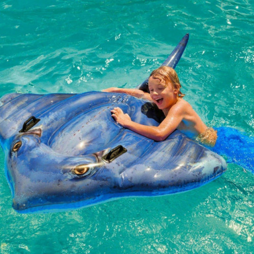 Плотик надувной Intex Скат 145x188см Синий (57550) Плотик надувной Intex Скат 145x188см Синий (57550)