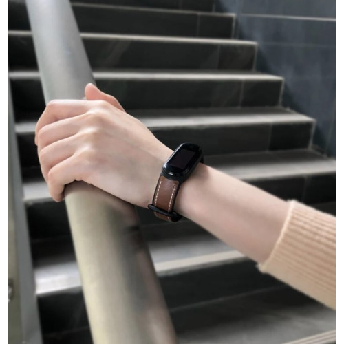 Ремешок для Xiaomi Mi Band 5 | 6 силікон + кожа MiJobs Коричнево Черный (1540703) Ремешок для Xiaomi Mi Band 5 | 6 силікон + кожа MiJobs Коричнево Черный (1540703)